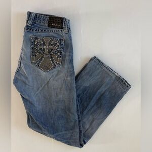 Affliction Blake Black Premium Men’s Jeans 34x30  Straight Leg Stretch Distresse